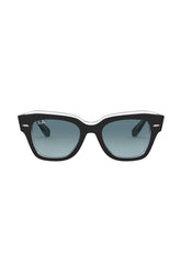 Rb 2186 12943m 49*20*145 State Street Unisex Şeffaf Siyah Güneş Gözlüğü